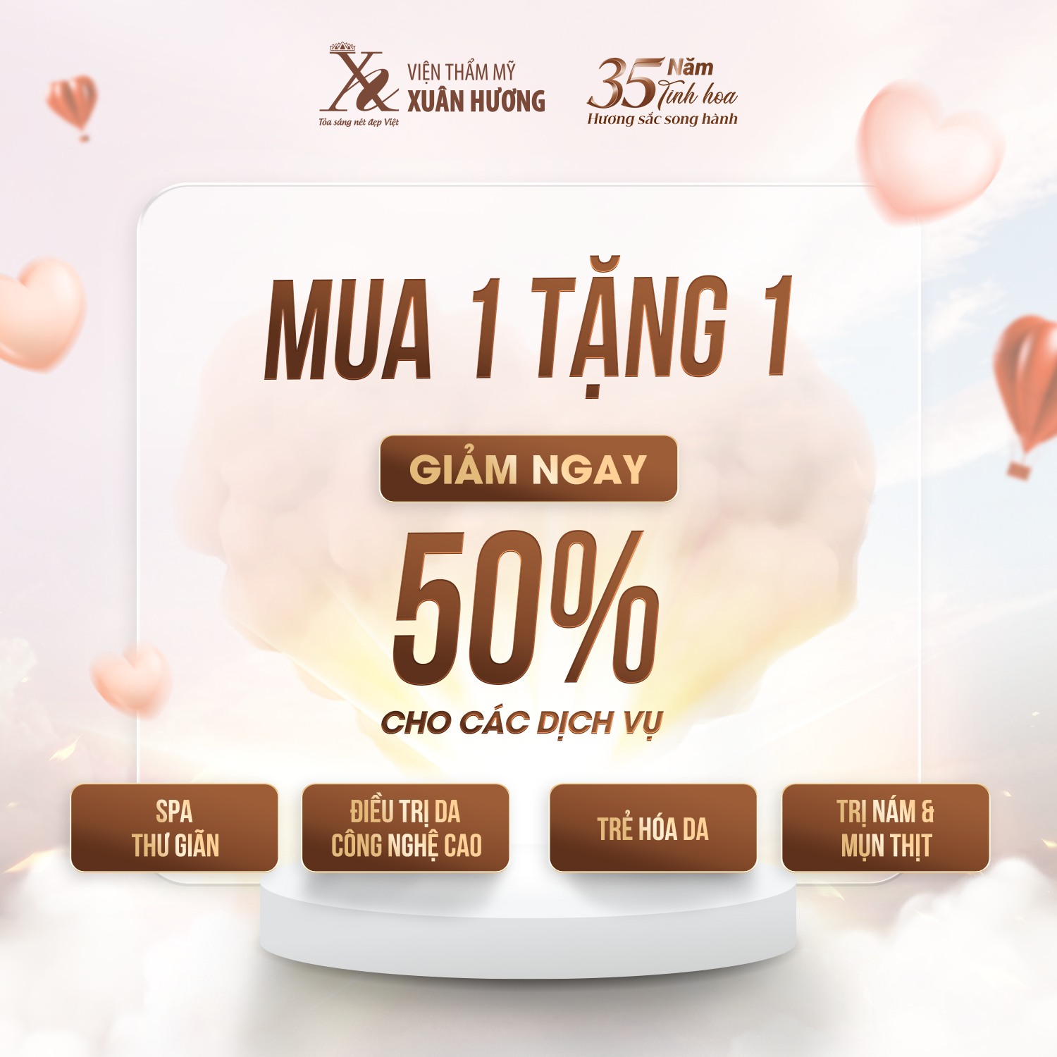 chương trình khuyến mại mua 1 tặng 1 tương đương với giảm 50%